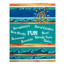Fun Beach Zuhause Poster