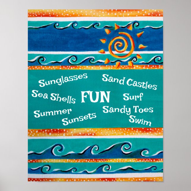 Fun Beach Zuhause Poster (Vorne)