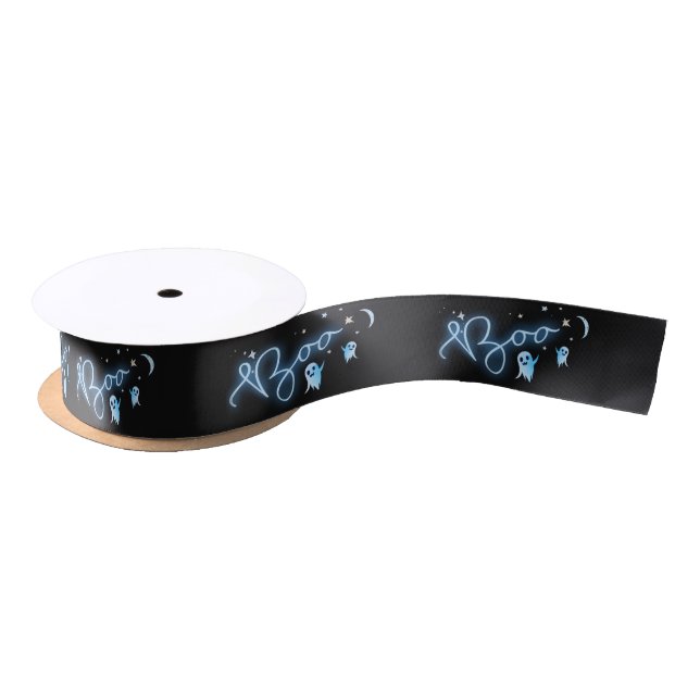 Fun Beängstigend Black Night Neon Blue Halloween G Satinband (Spule)