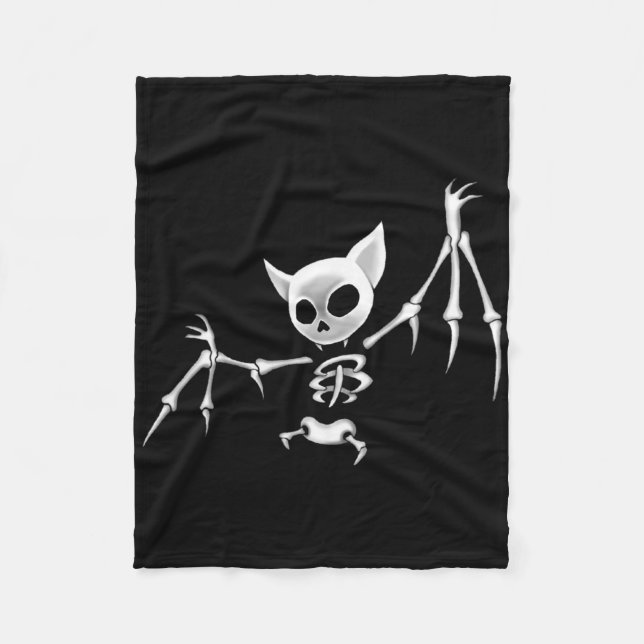 Fun Beängstigende Dunkelfliege Skelett T Halloween Fleecedecke (Vorderseite)