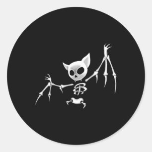 Fun Beängstigende dunkle Flying Skeleton Bat Hallo Runder Aufkleber