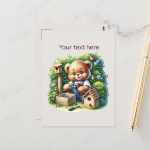 Fun Bear Gebäude individuell anpassbar Postkarte