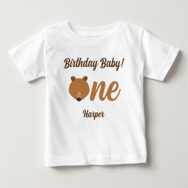 Fun Bear Premier Anniversaire Baby T-shirt (Devant)