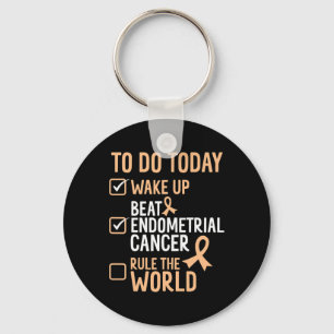 Fun Beat Endometrial Cancer Rule The World - Survi Schlüsselanhänger