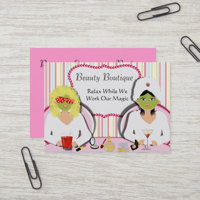 Fun Beauty Salon Health Wellness-Center Visitenkarte (Vorderseite/Rückseite Beispiel)