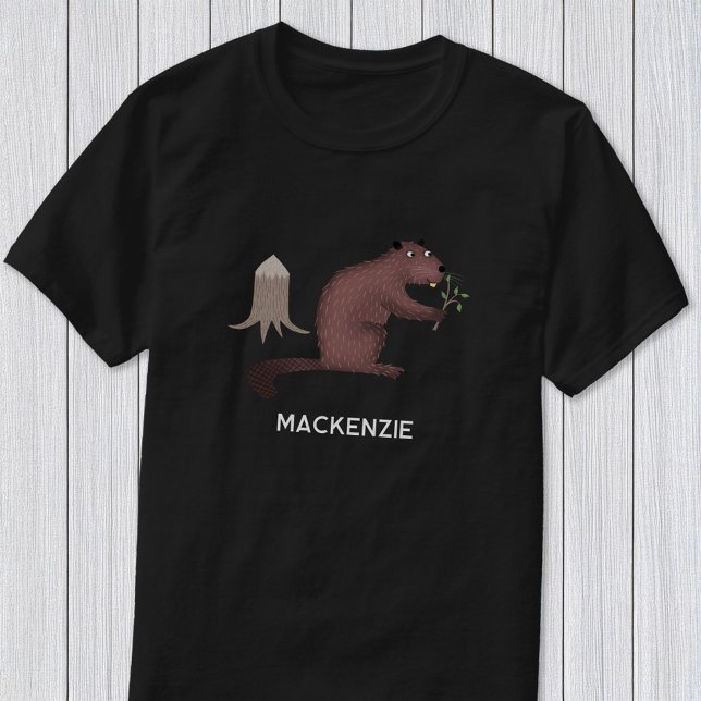 Fun Beaver Personalisierter Name T-Shirt (Fun personalized custom name beaver t-shirt for animal lovers)