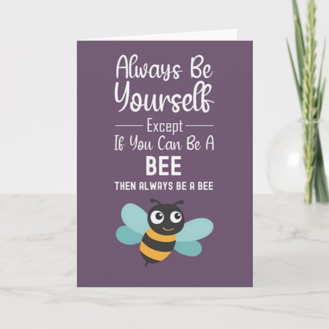 Fun Bee Lover Cards Insect Bees Garden Sunflower Karte (Vorderseite)