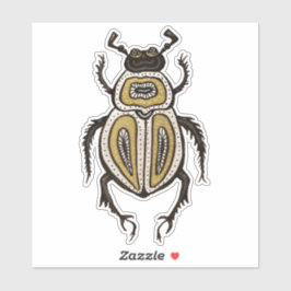 Fun Beetle Entomology Art Aufkleber