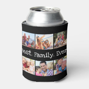 Fun Best Family Foto Collage Personalisiert Black  Dosenkühler