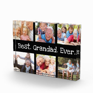 Fun Best Grandad je 6 FotoCollage Schwarz-weiß Fotoblock