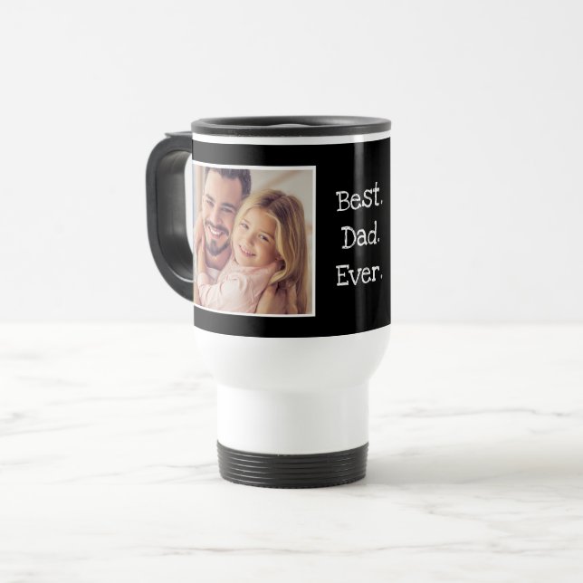 Fun Bester Vater je Familie Foto Personalisiert Reisebecher (Vorderseite Links)