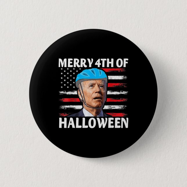 Fun Biden Dazed Merry th Juli glückliche Halloween Button (Vorderseite)