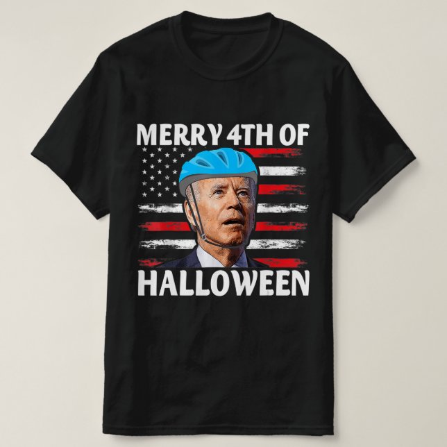Fun Biden Dazed Merry th Juli glückliche Halloween T-Shirt (Design vorne)