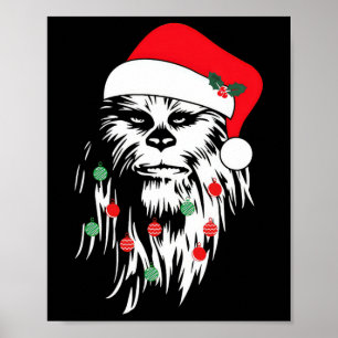 Fun Bigfoot Face Weihnachtsmannmütze Niedlich Weih Poster