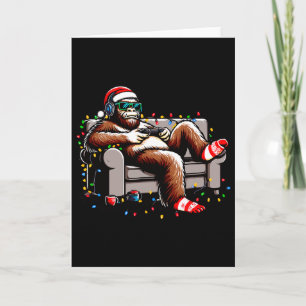 Fun Bigfoot Gamer Weihnachten Sasquatch Xmas glaub Karte