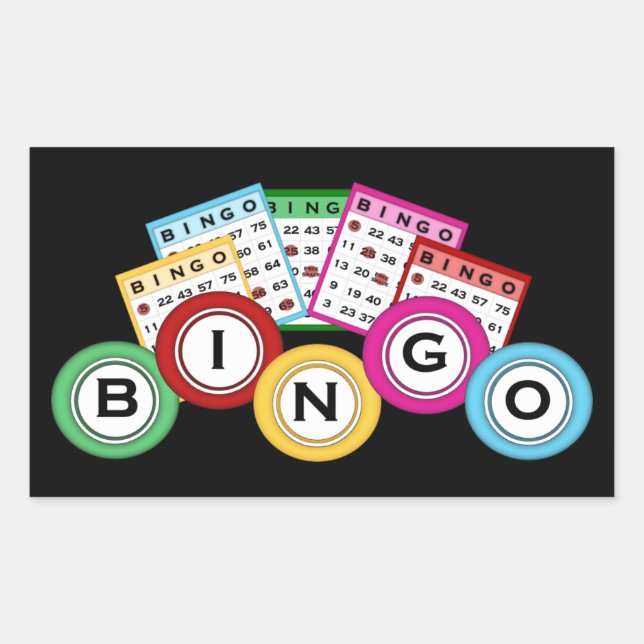 Fun Bingo liebt Glücksspiel-Aufkleber Rechteckiger Aufkleber (Vorderseite)