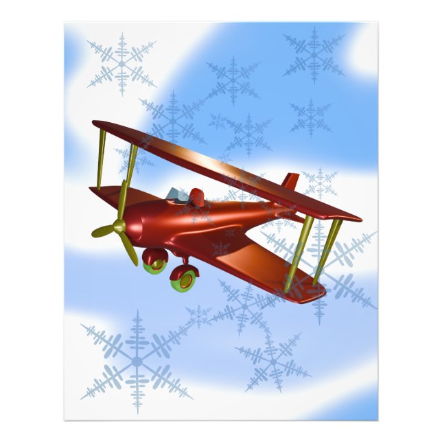Fun Biplane Flying in the Clouds Foto Erweiterung (Vorne)
