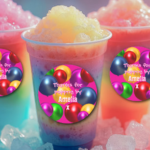 Fun Birthday Balloons Personalisiert Gefallen Runder Aufkleber