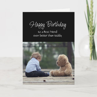 Fun Birthday Best Friend Cute Teddy Bear Karte