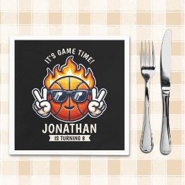 Fun Birthday Boy with Basketball Theme Serviette