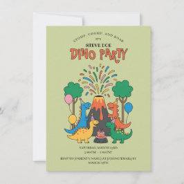 Fun Birthday Dino Party Dinosaur Invitation Einladung