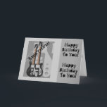 Fun, birthday greeting for brother, guitar. karte<br><div class="desc">In Gitarrengarten ist Gray ready to wish any rocker brother a happy rockin' birthday. My Funny Mind Greetings.</div>