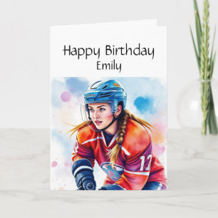 Fun Birthday Individuelle Name Girls Hockey Karte