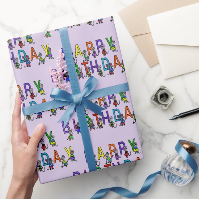 Fun Birthday Mice Geschenkpapier (Schenken)