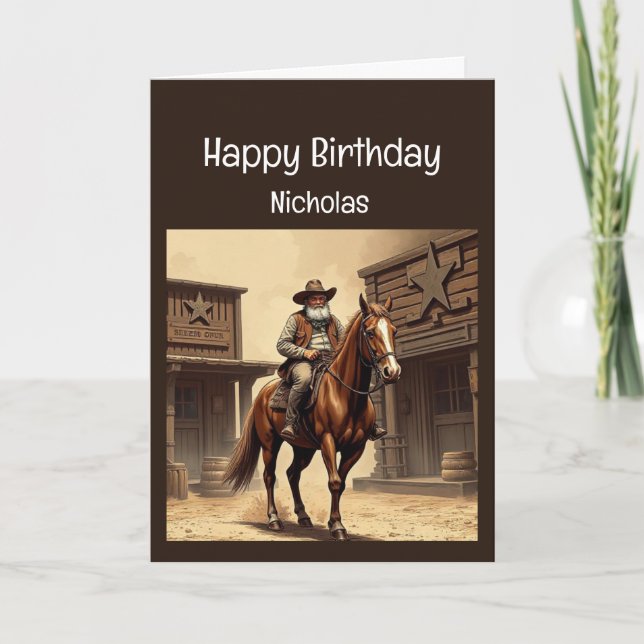Fun Birthday Western Wild West Spaß Karte (Vorderseite)