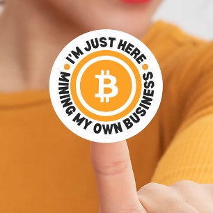 Fun Bitcoin NUR MEIN EIGENES GESCHÄFTSKYPTO MINIMI Runder Aufkleber