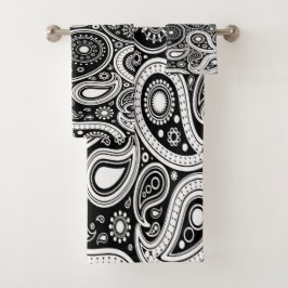 Fun Black and White Paisley Set