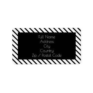 Fun Black and White Strip Address Aufkleber Adressaufkleber