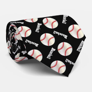Fun Black Baseball-Muster Krawatte