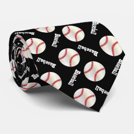 Fun Black Baseball Pattern Krawatte