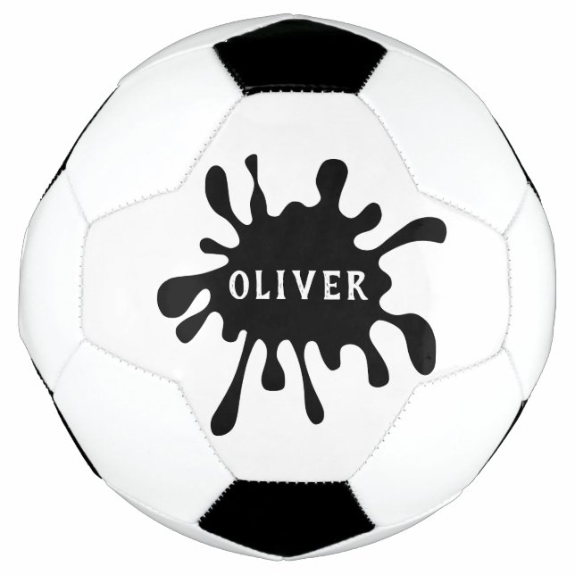 Fun Black Color Splash Name Kid`s Fußball (Vorderseite)
