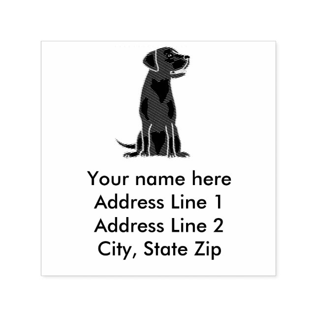 Fun Black Labrador Retriever Address Briefmarke Permastempel (Design)
