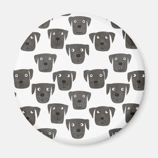 Fun Black Labrador Retriever Dog Magnet (Vorne)
