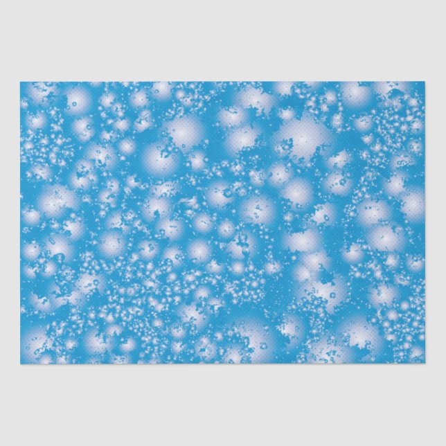 Fun BLUE Abstrakt Ink Super Splash Muster Seidenpapier (Vorderseite)