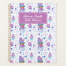 Fun Blue and Purple Cup Cake and Lollipop