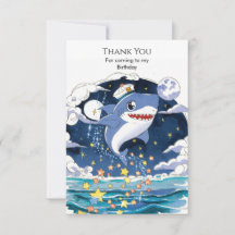 Fun Blue Pastel Shark Geburtstag