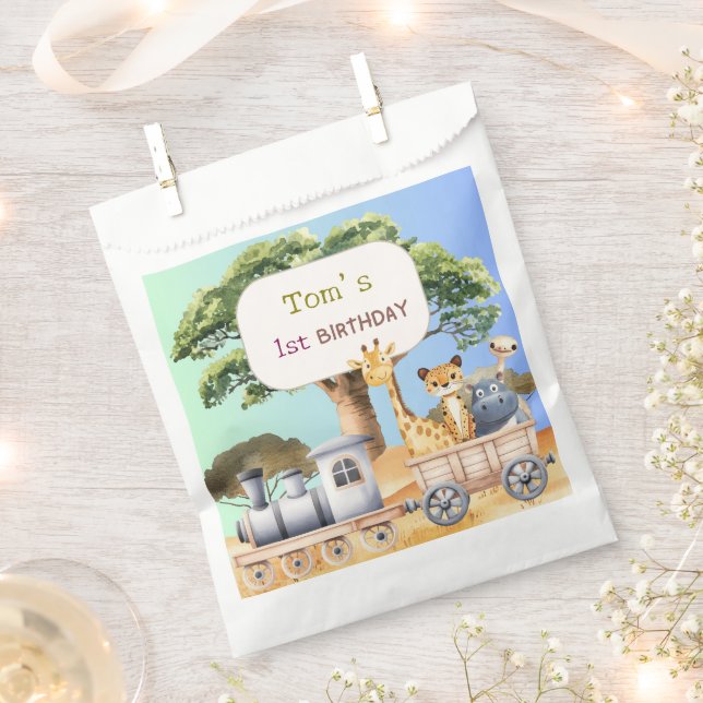 Fun Blue Safari Party Geschenktütchen (Ausgeschnitten)