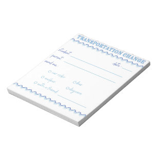 Fun Blue Transportation ändern Notepad Notizblock