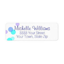 Fun Blue und Aquamarine Blasen geben Adresse-Label