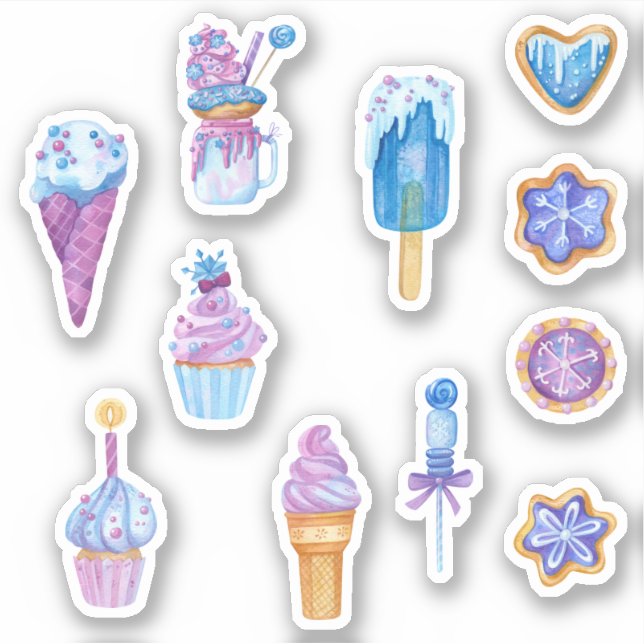 Fun Blue und Lila Frozen Süßigkeiten Bündel Aufkleber (Vorderseite)