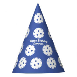 Fun Blue White Pickleball Muster Personalisiert Partyhütchen