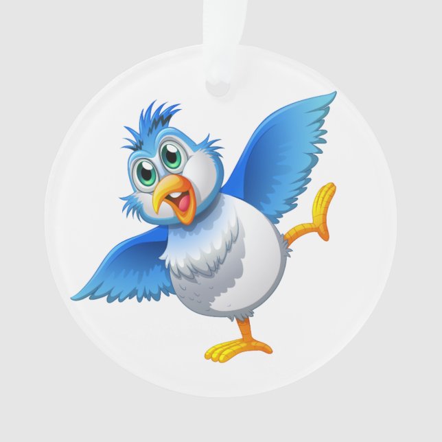Fun Bluebird des Glücks 2 Ornament (Vorderseite)
