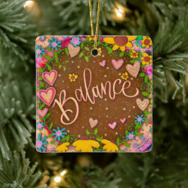 Fun Blues Balance Rosa Hübsches Herz Inspirivity Keramikornament