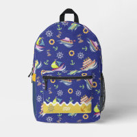 Fun Boat Blue Print Cut Nähtasche