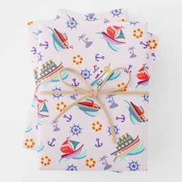 Fun Boats Weißbroschüre Geschenkpapier Set