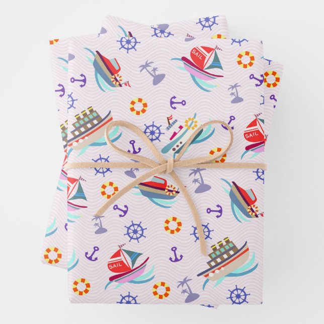 Fun Boats Weißbroschüre Geschenkpapier Set (Beispiel)